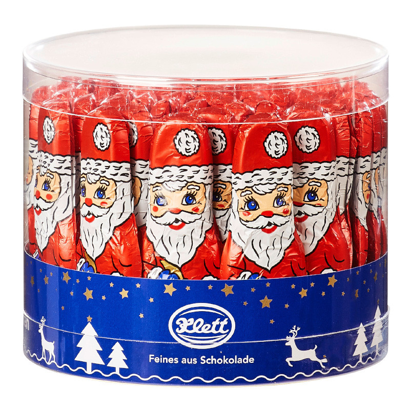 Klett Relief Weihnachtsmänner 45 x 12,5 g feinste Vollmilchschokolade in klassischer Weihnachtsmannform